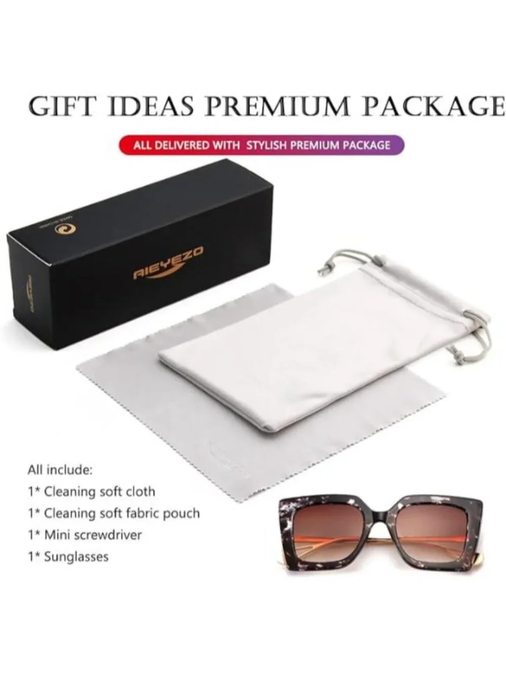 Women's Oversized Sunglasses Retro Square Frame Sun Glasses Shades Brown Floral